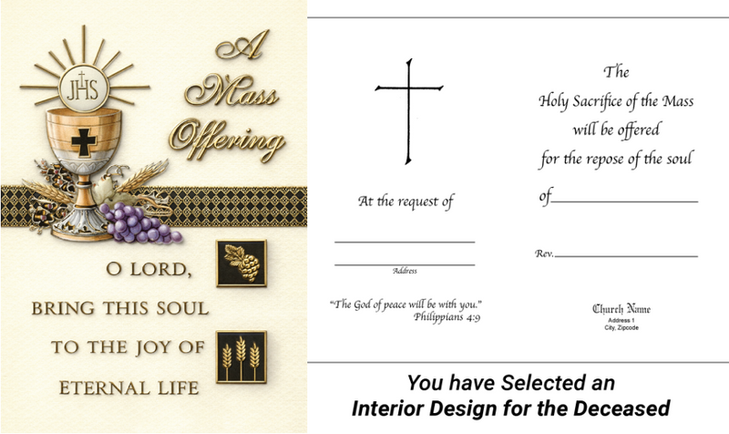 MC 43 Stock Mass Card – Eternal Life Mass Offering | Catholic Mass Cards for Parishes