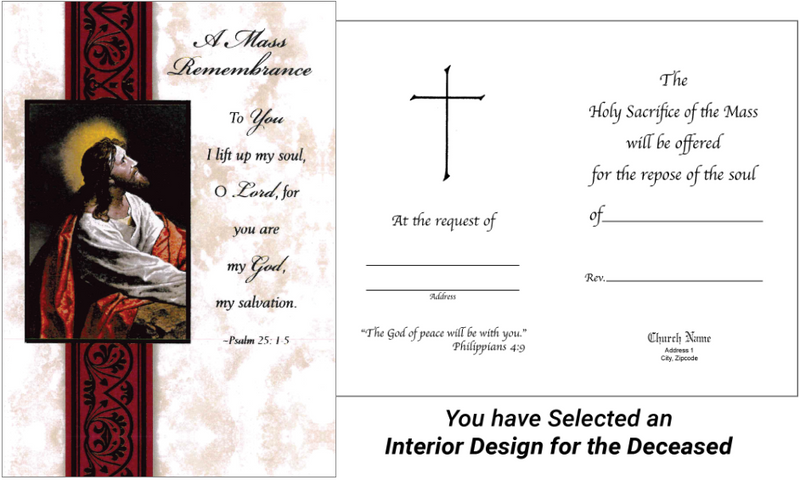 MC 44 Stock Mass Card – A Mass Remembrance | Catholic Mass Cards for Parishes