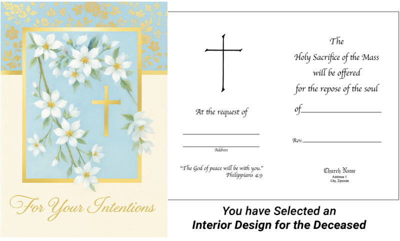 MC 50 Stock Mass Card – For Your Intentions | Catholic Parish Mass Cards 4x6 & 5x7