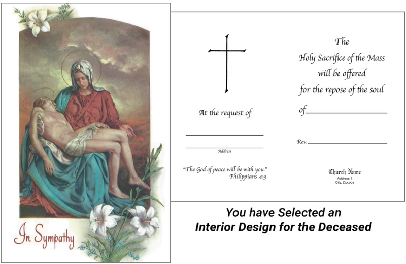 MC 64 Stock Mass Card – Our Lady of Sorrows | Catholic Parish Mass Cards 4x6 & 5x7