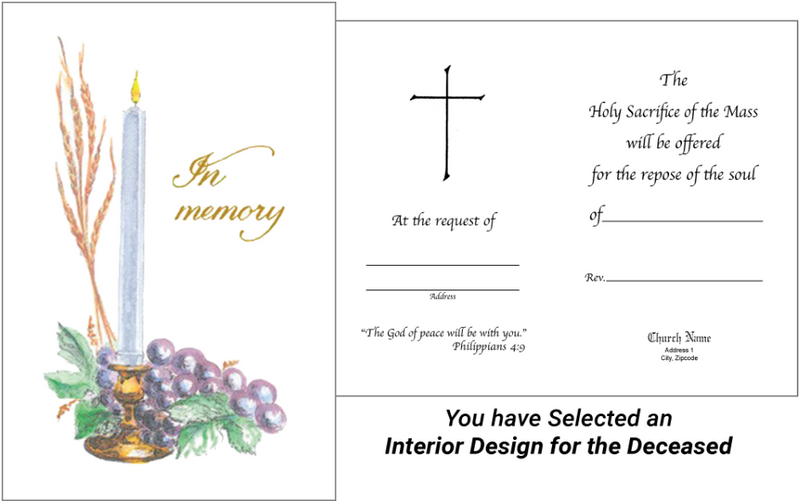 MC 63 Stock Mass Card – In Memory (Candle) | Catholic Parish Mass Cards 4x6 & 5x7