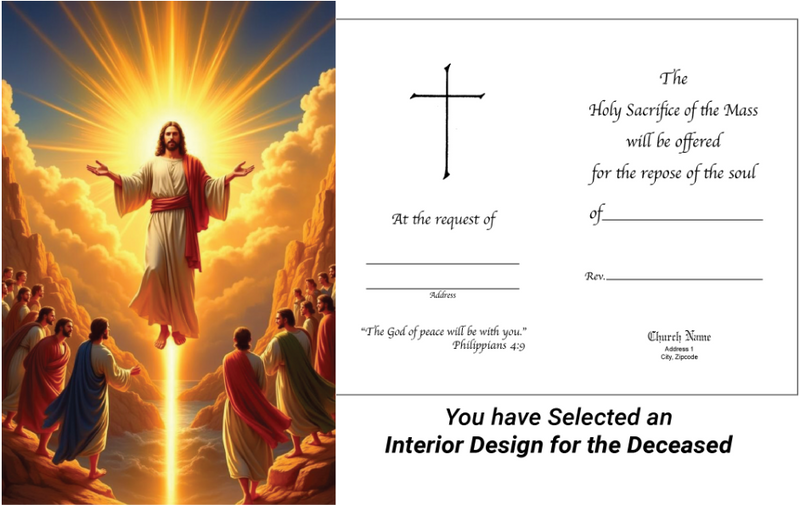 MC 66 Stock Mass Card – The Glorious Ascension | Catholic Parish Mass Cards 4x6 & 5x7