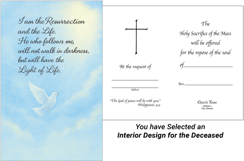 MC 68 Stock Mass Card – Light of Eternal Life | Catholic Parish Mass Cards 4x6 & 5x7