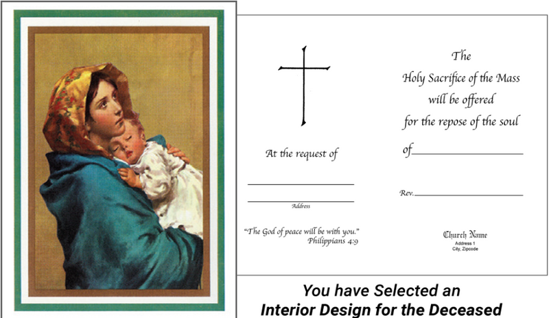 MC 89 Stock Mass Card – The Madonna of the Streets | Catholic Parish Mass Cards 4x6 & 5x7