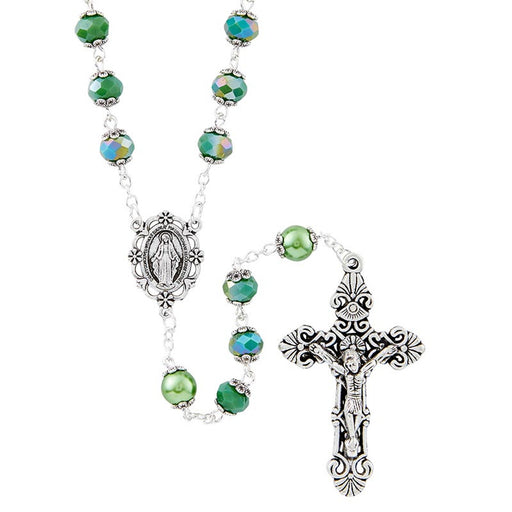 Seafoam Orvieto Collection Rosary With Miraculous Medal
