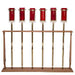 Set of 6 Torches with Base Stand - Red Glass Globes Included