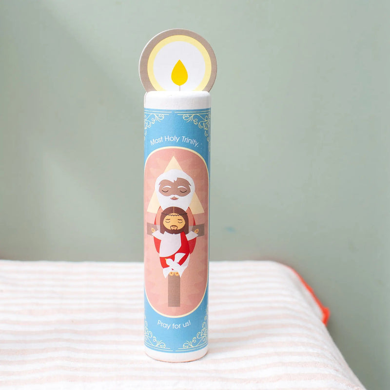 Blessed Trinity (Glory Be) Wooden Prayer Candle