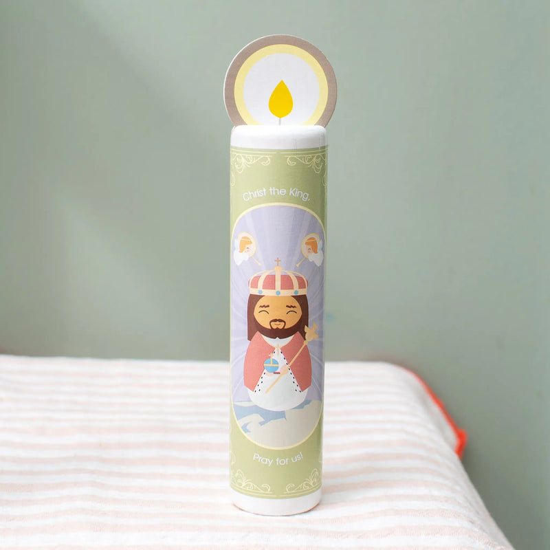 Christ the King (Apostles' Creed) Wooden Prayer Candle