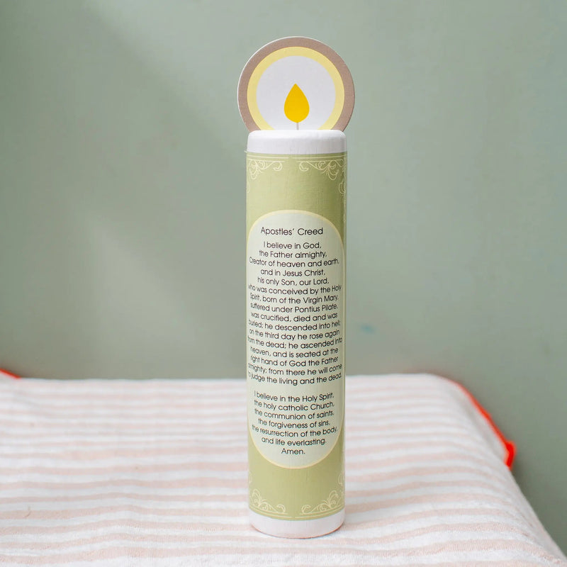 Christ the King (Apostles' Creed) Wooden Prayer Candle