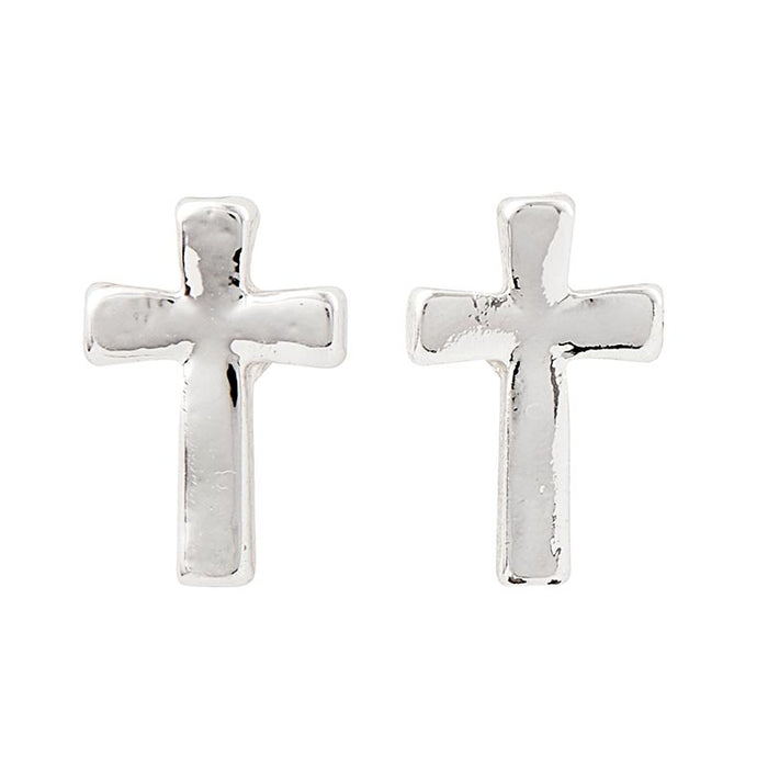 Silver Cross Stud Earrings