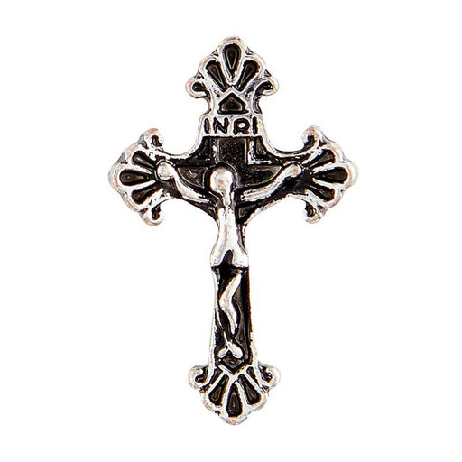 Silver Crucifix Lapel Pin