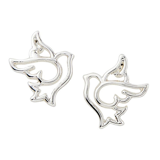 Silver Dove Stud Earrings
