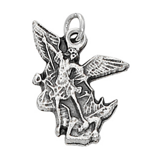 Silver Ox Saint Michael Pendant, Carded