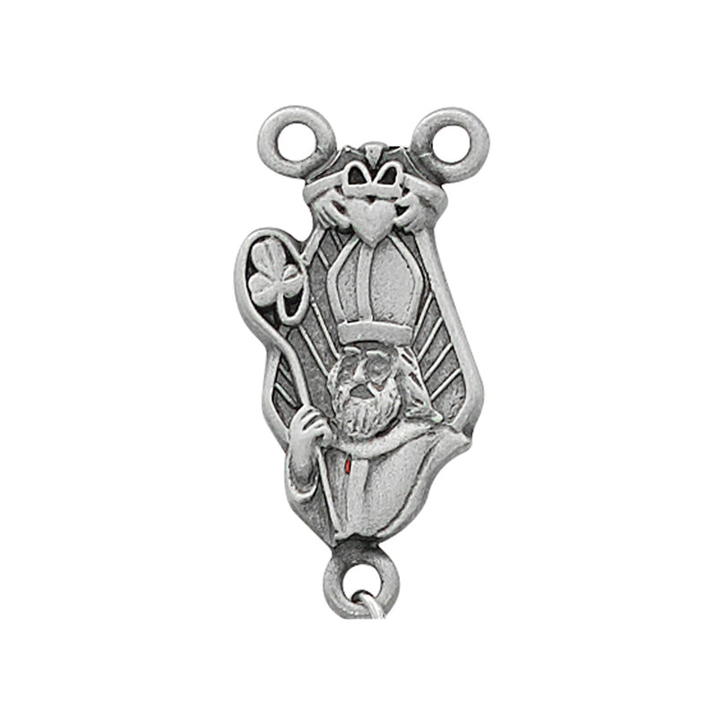 1 1/4" Silver Oxidized Pewter Saint Patrick Medal