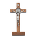 St. Benedict Crucifix in 8" Walnut Stand w/ Gift Box