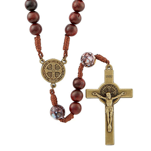 St. Benedict Massa Bead Monte Cassino Collection Wood Cord Rosary