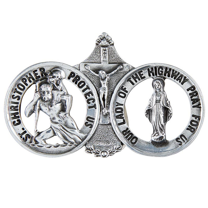 St. Christopher and Our Lady of the Highway Visor Clip