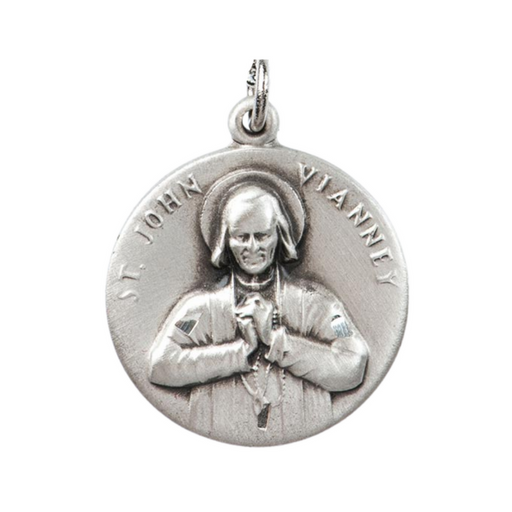 St. John Vianney Pewter Medal with 18" L Chain
