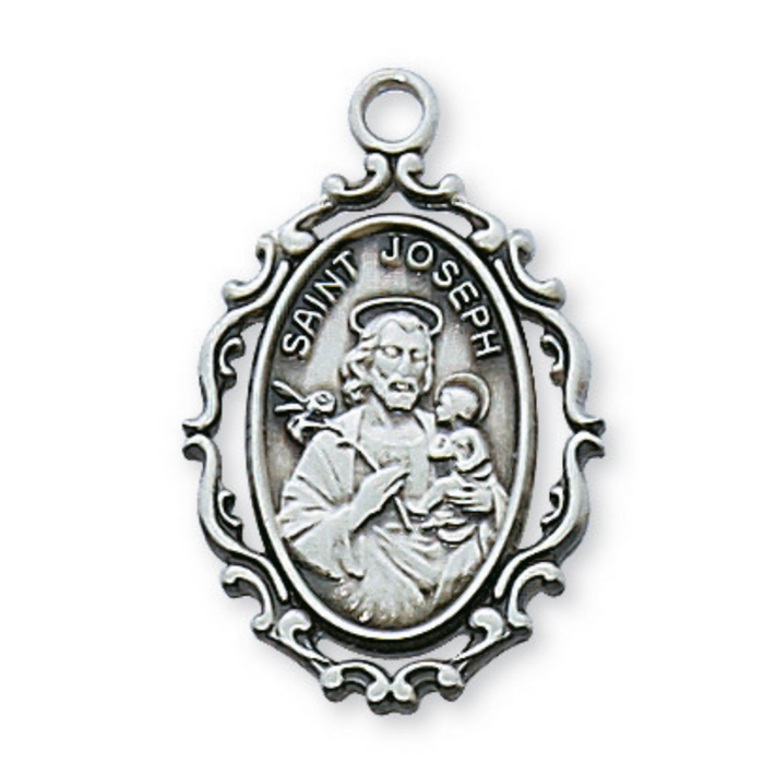 St Joseph St Joseph image St Joseph art Saint Joseph Saint Joseph necklace Saint Joseph medal Saint Joseph medal necklace