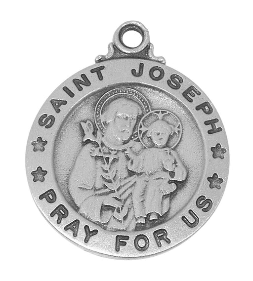 St. Joseph Medal With 24” Silver Tone Chain