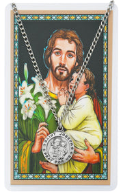 St. Joseph Medal and Prayer Card,  Visor Clip, Crucifix and Cross Bracelet - Father's Day Gift Set