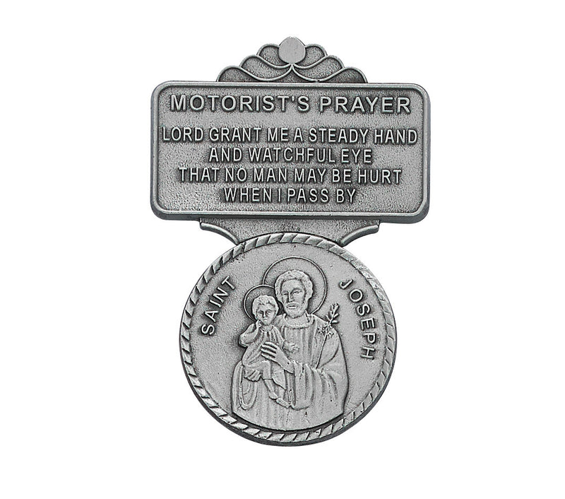 St. Joseph Medal and Prayer Card,  Visor Clip, Crucifix and Cross Bracelet - Father's Day Gift Set