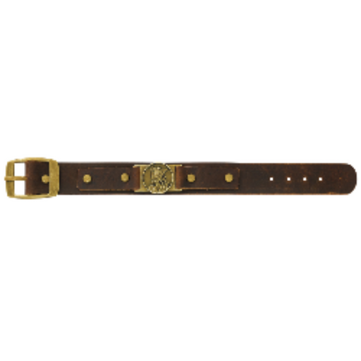 St. Michael Brown Leather Bracelet
