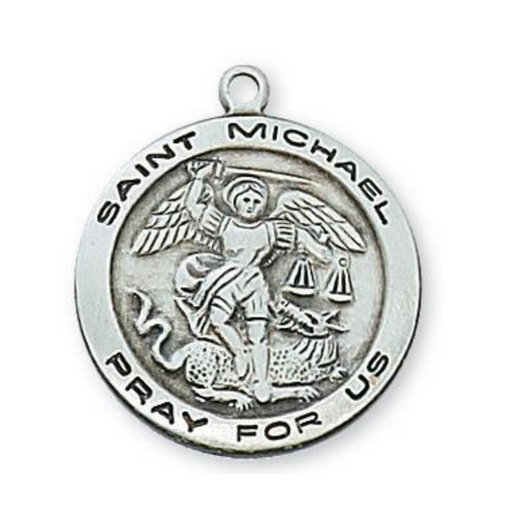 Patron St. Michael Medal Engravable Sterling Silver with 18" Rhodium Plated ChainMilitary Protection St. Michael Armed Forces Protection Armed Forces Guidance