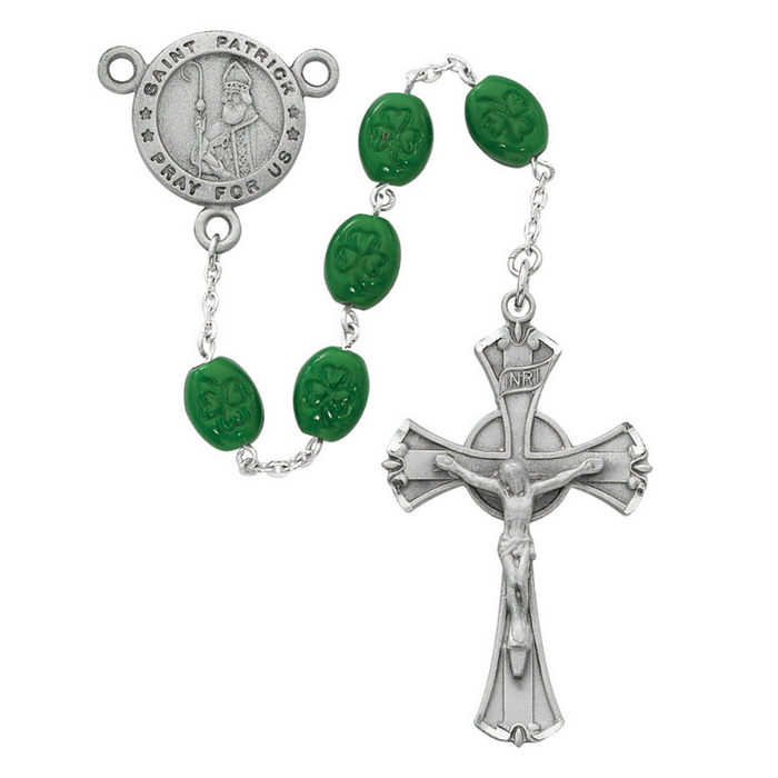 St. Patrick Oval Shamrock Beads Rosary