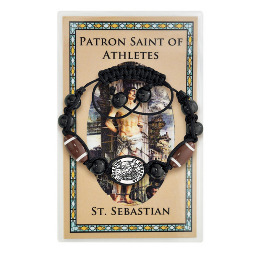 St. Sebastian Football Bracelet with Prayer Card Catholic Gifts Catholic Presents Gifts for all occasion