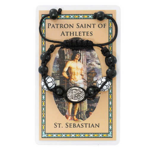 St. Sebastian Soccer Bracelet with Prayer Card Catholic Gifts Catholic Presents Gifts for all occasion