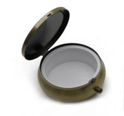 St. Benedict Eucharist Pyx – Bronze with Filigree Cast & Saint Image - Holds 10 Hosts