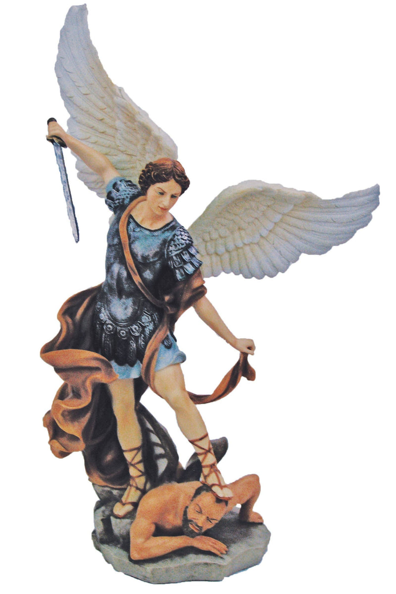 St. Michael Statue – 14.5” Hand-Painted Full Color Resin Figurine | Archangel Michael – Veronese Collection