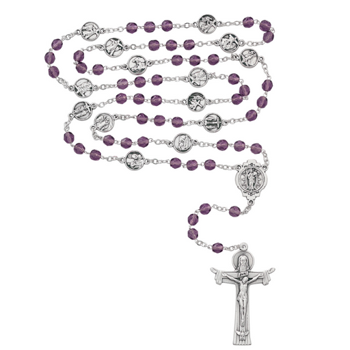 Station of the Cross Purple Crystal Rosary
