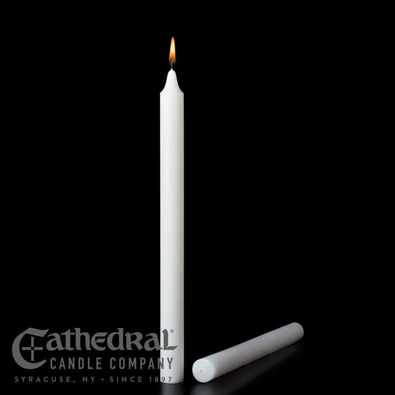 Stearine White Molded Candles - Small Diameter - 36 LB Case - 2 Types of Candle Ends