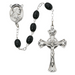 Sterling Silver Black Wood Rosary - The Sacred Heart