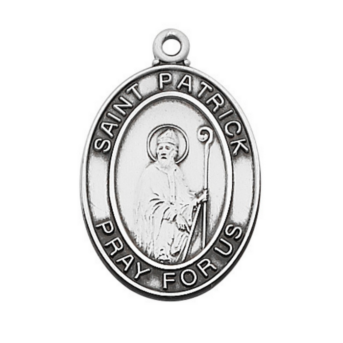 Sterling Silver St. Patrick Medal with 24" Rhodium Chain st Patrick st patrick irish st Patrick bracelet st patrick medal st patrick medal center