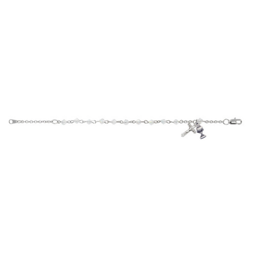 Swarovski Crystal Bracelet with Rhodium Plated Chalice and Crucifix