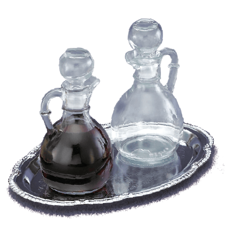 CB-1 Glass Cruet Set with 9762C Chrome Tray