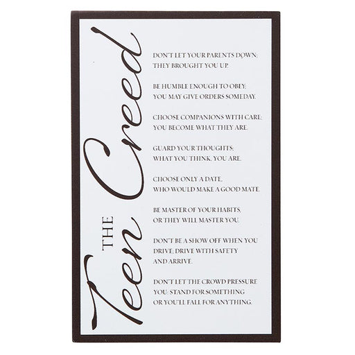 Teen Creed Prayer Plaque