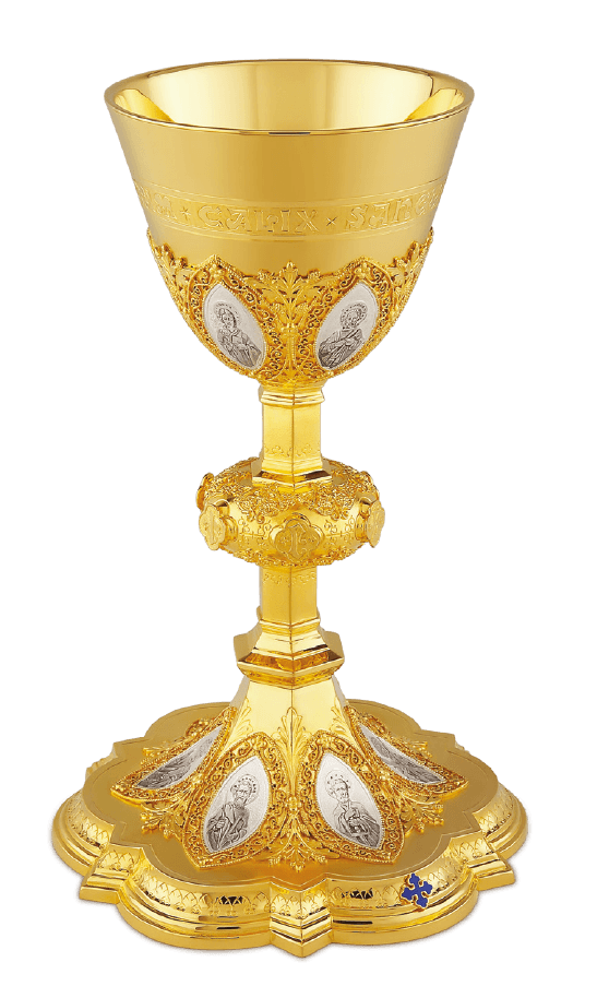 24K Gold-Plated Sterling Silver Apostles Chalice & Paten