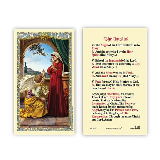 The Annunciation - Angelus Holy Card - 25 Pcs. Per Package
