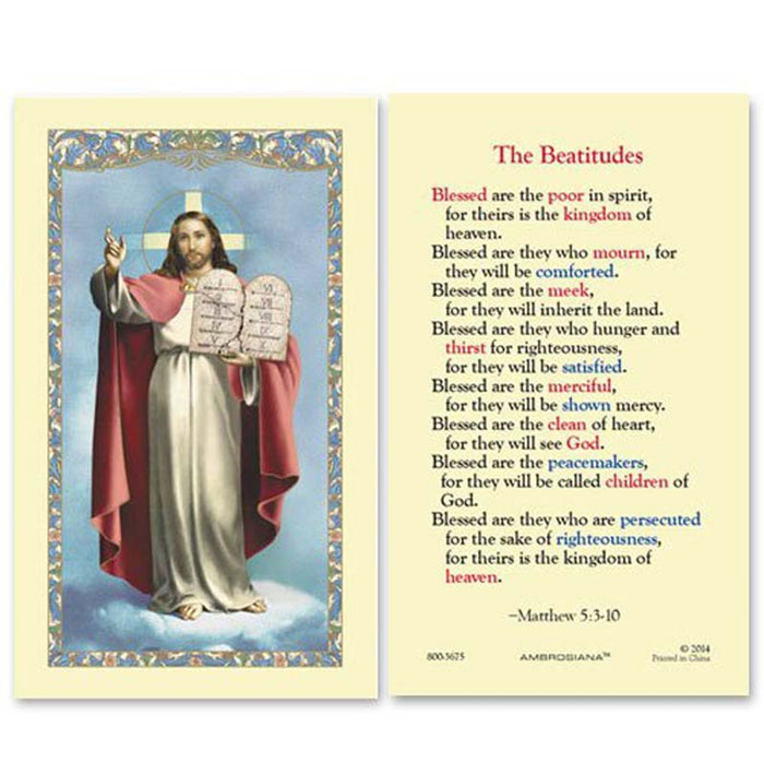 Laminated Holy Card The Beatitudes - 25 Pcs. Per Package