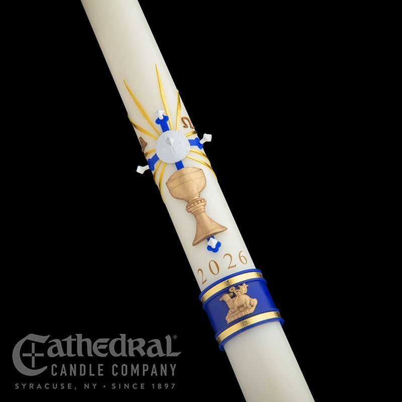 SCULPTWAX® The Holy Eucharist™ Paschal Candle – Handcrafted 51% Beeswax Candle ***NEW***
