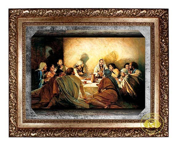 The Last Supper Canvas Wall Art – 24” x 30” Framed Reproduction by Roberto Azpeitia