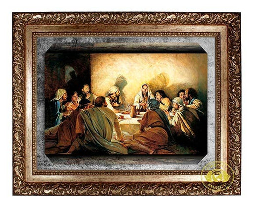 The Last Supper Canvas Wall Art – 24” x 30” Framed Reproduction by Roberto Azpeitia