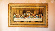 The Last Supper Double Padded Tapestry – Handcrafted Religious Wall Art in Gold Frame