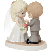 Traditional Bride and Groom with Rings Figurine