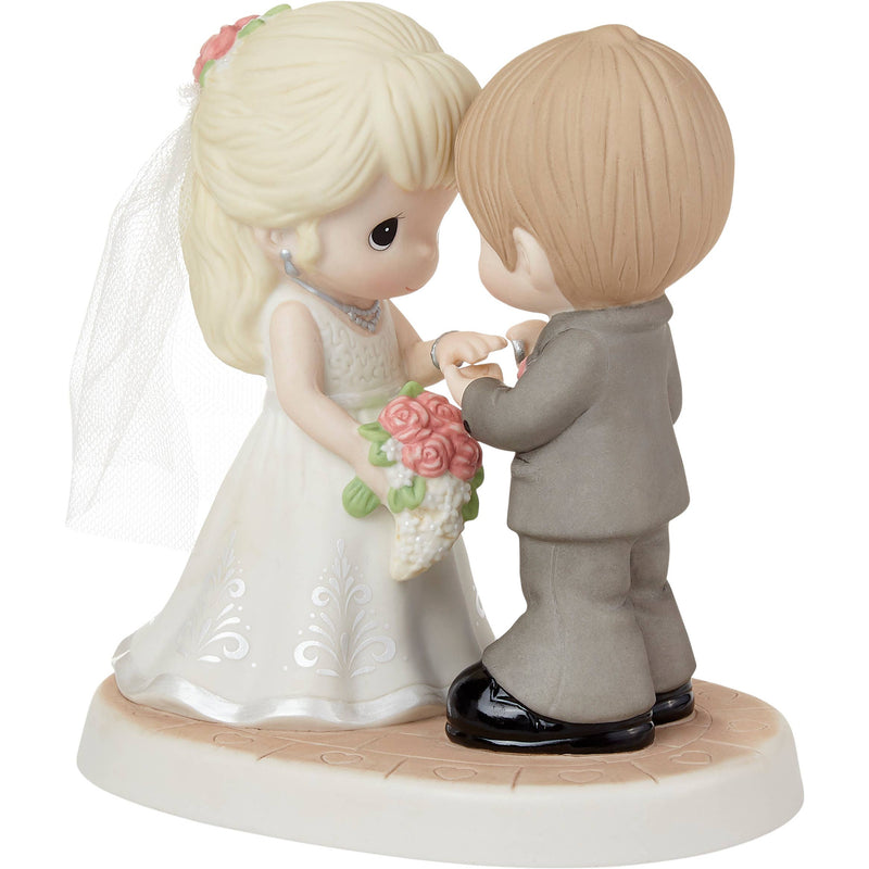 Traditional Bride and Groom with Rings Figurine