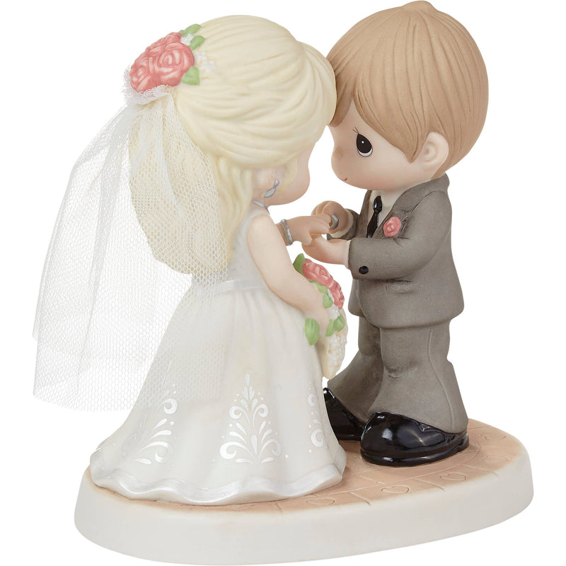 Traditional Bride and Groom with Rings Figurine